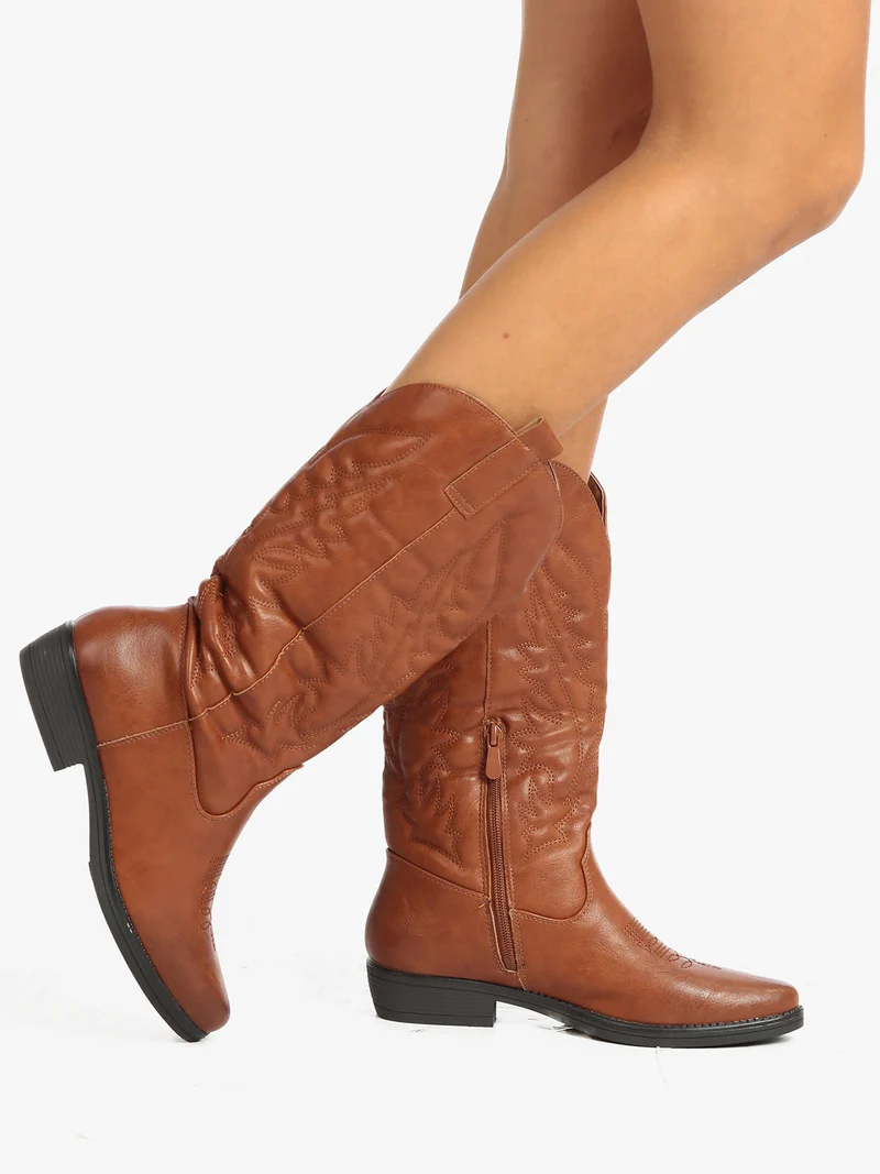 Stivali da donna texani - cammello