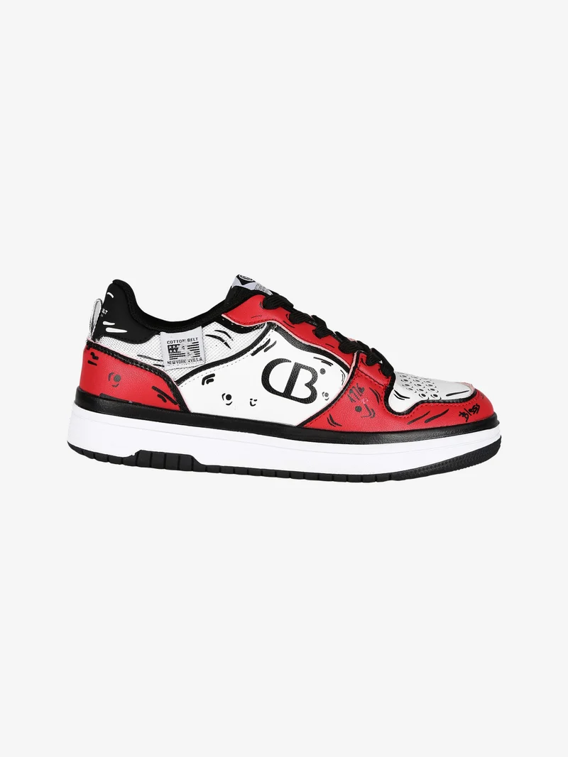 Sneakers basse donna bicolor - rosso
