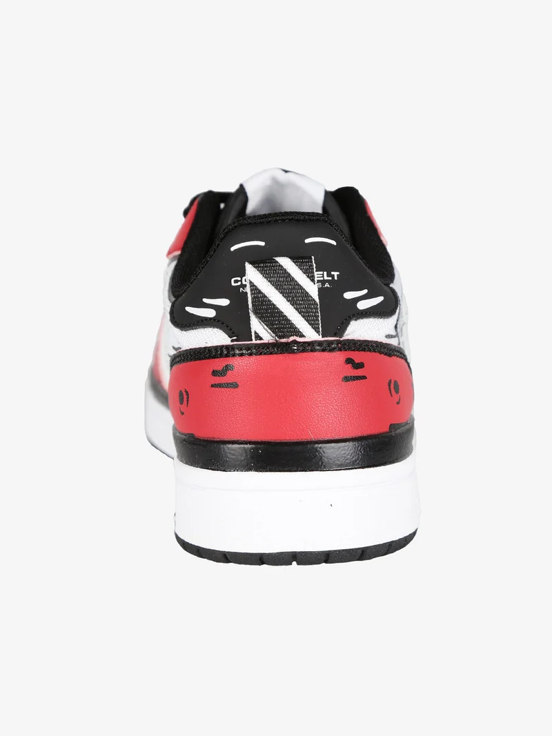 Sneakers basse donna bicolor - rosso