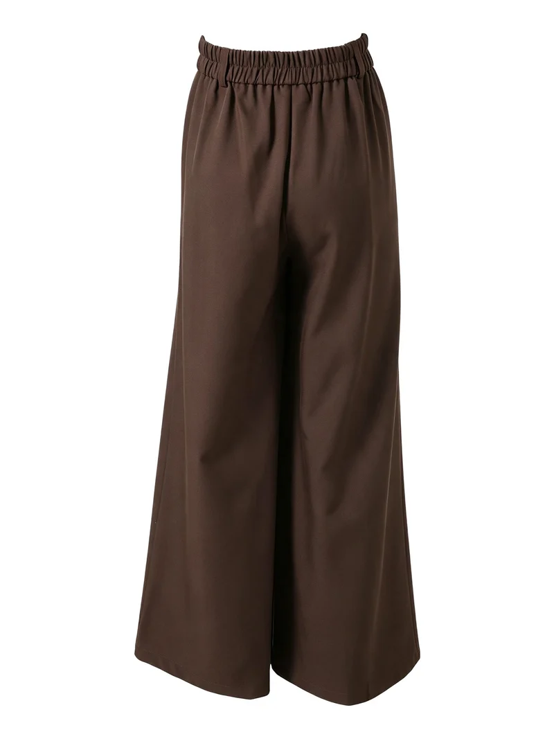 Pantaloni da donna classici a gamba larga - moro