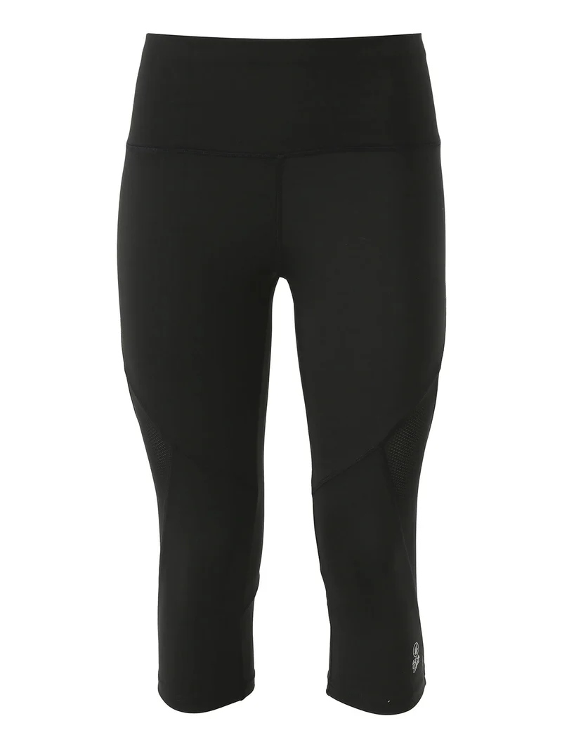 Leggings donna tre quarti sportivi elasticizzati - nero
