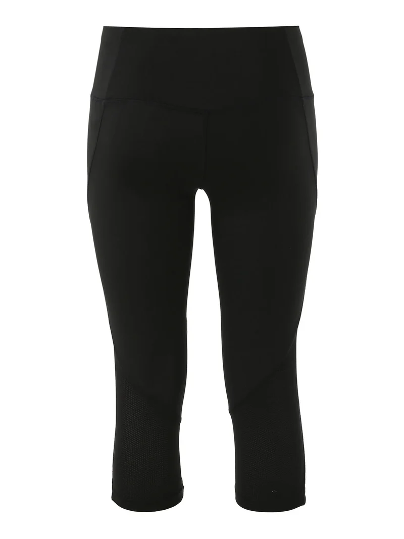 Leggings donna tre quarti sportivi elasticizzati - nero