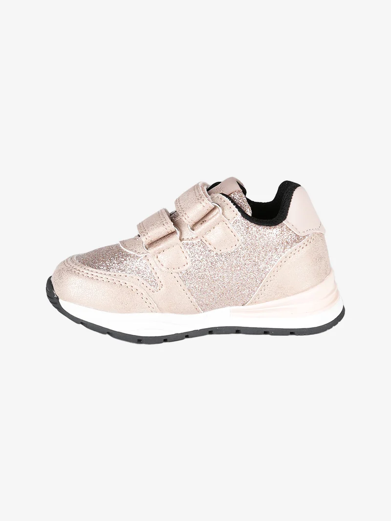 Sneakers glitter da bambina con strappi - champagne