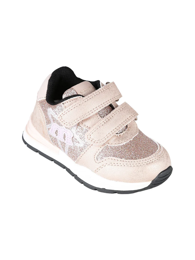 Sneakers glitter da bambina con strappi - champagne