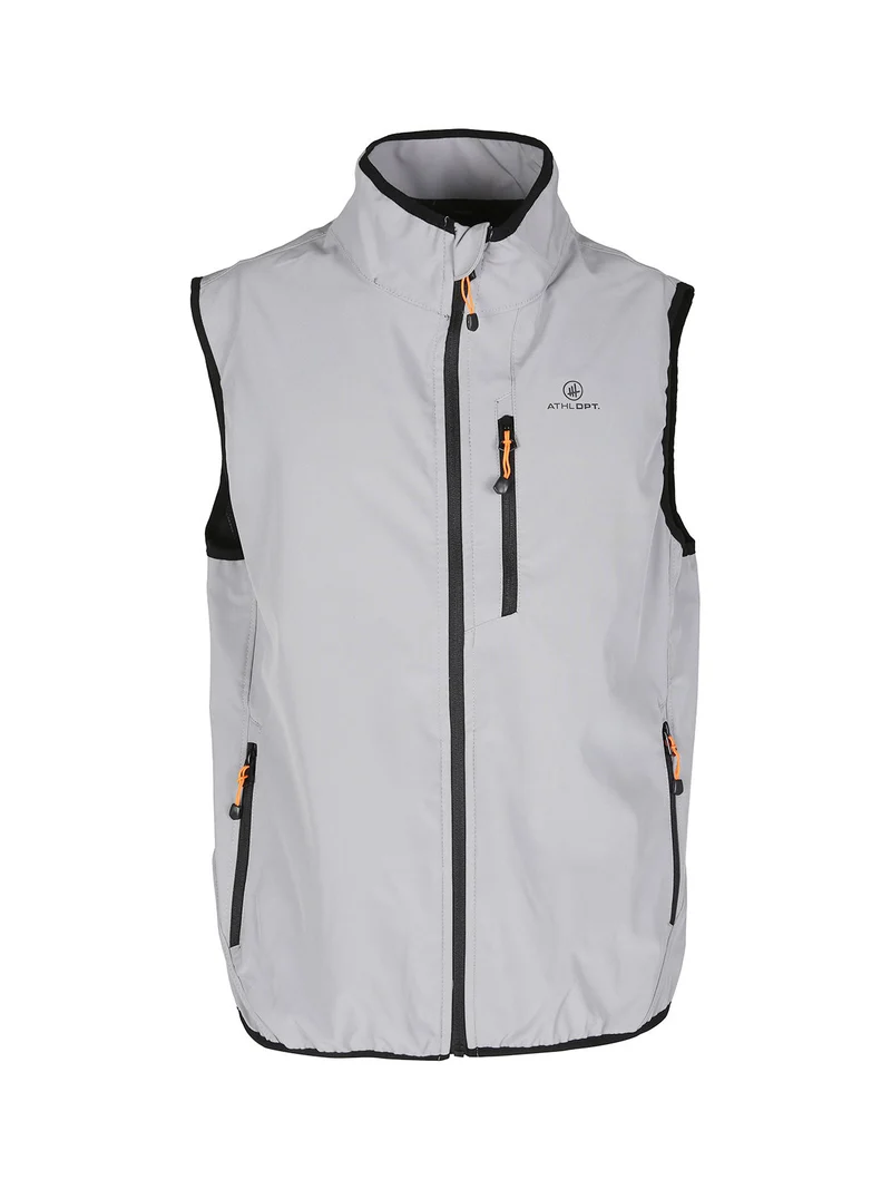 Gilet da uomo impermeabile con zip - grigio