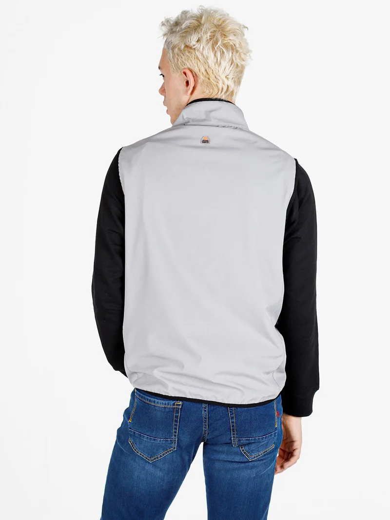 Gilet da uomo impermeabile con zip - grigio
