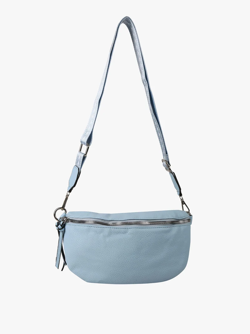 Marsupio donna in similpelle con tracolla stampata - azzurro