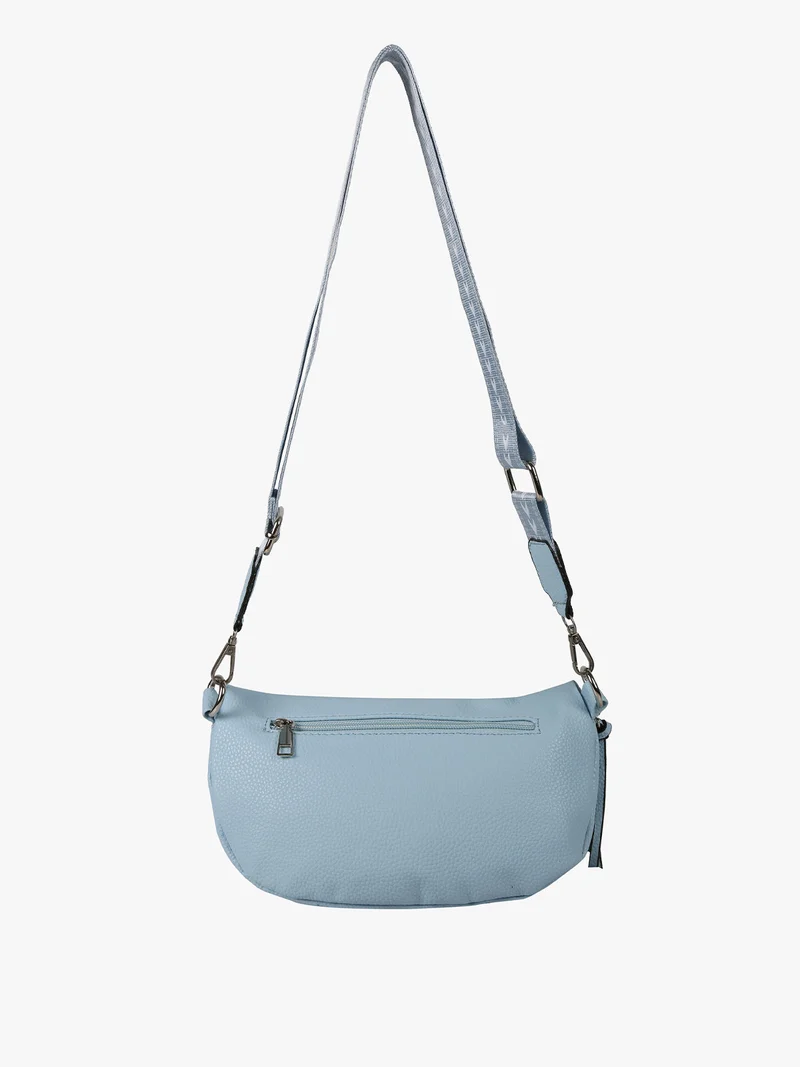 Marsupio donna in similpelle con tracolla stampata - azzurro