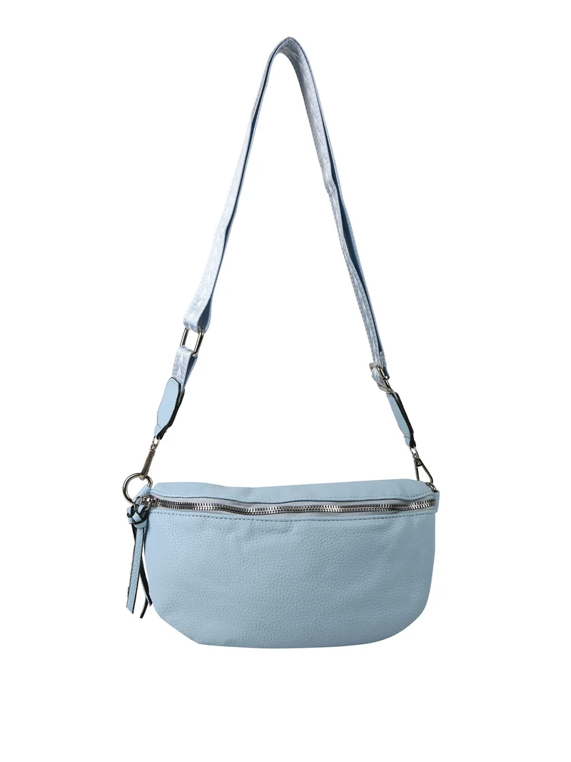 Marsupio donna in similpelle con tracolla stampata - azzurro