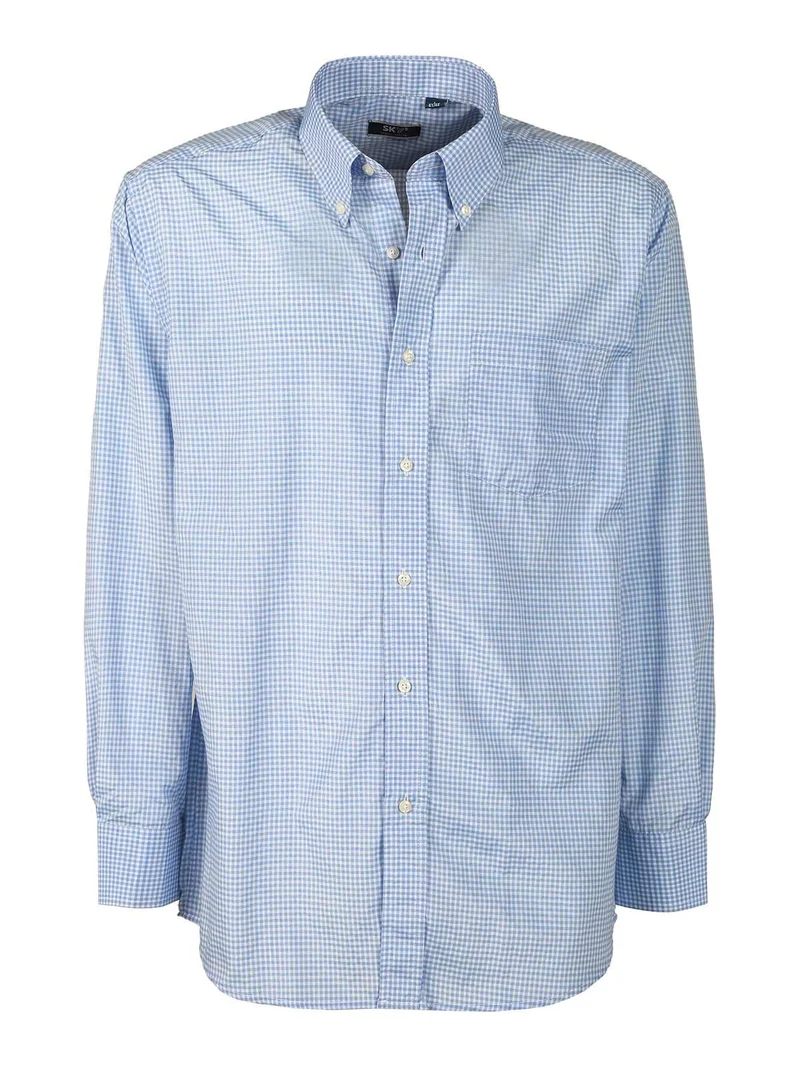 Camicia da uomo regular fit a quadretti - azzurro