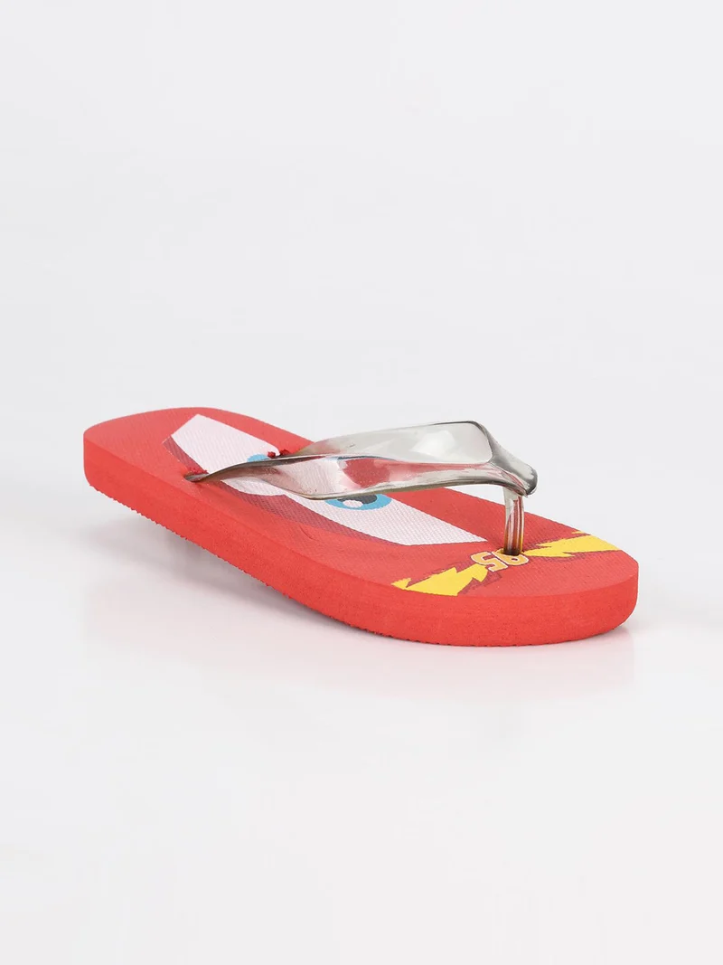 Infradito in gomma con stampa cars - rosso