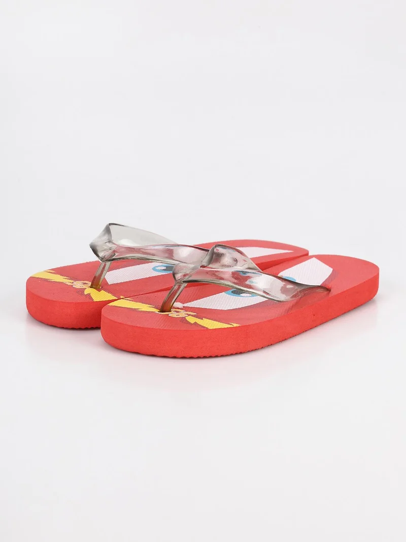 Infradito in gomma con stampa cars - rosso