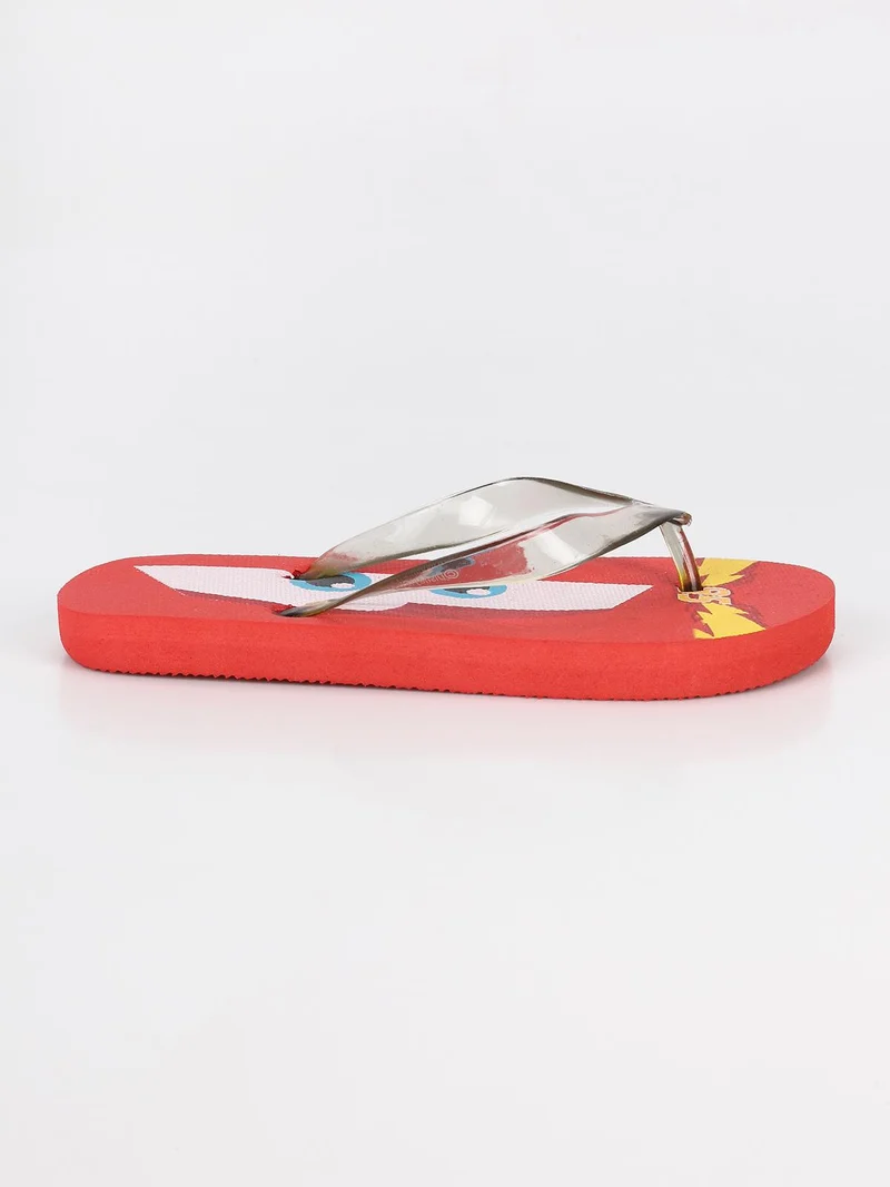 Infradito in gomma con stampa cars - rosso