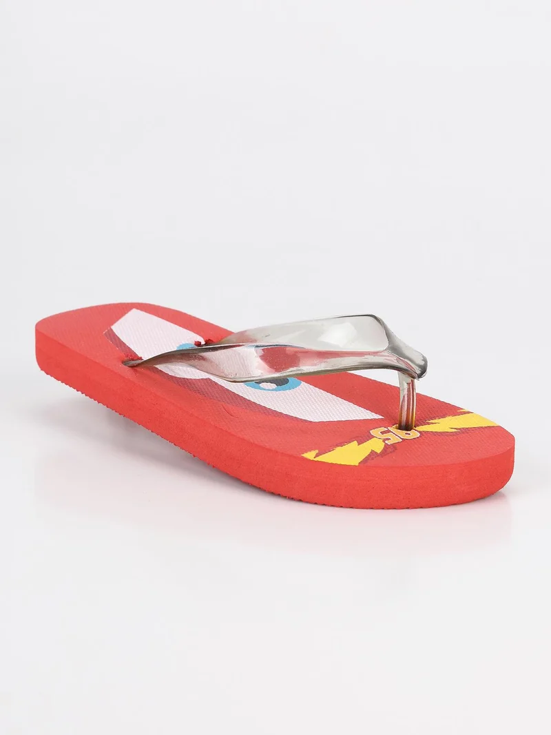 Infradito in gomma con stampa cars - rosso