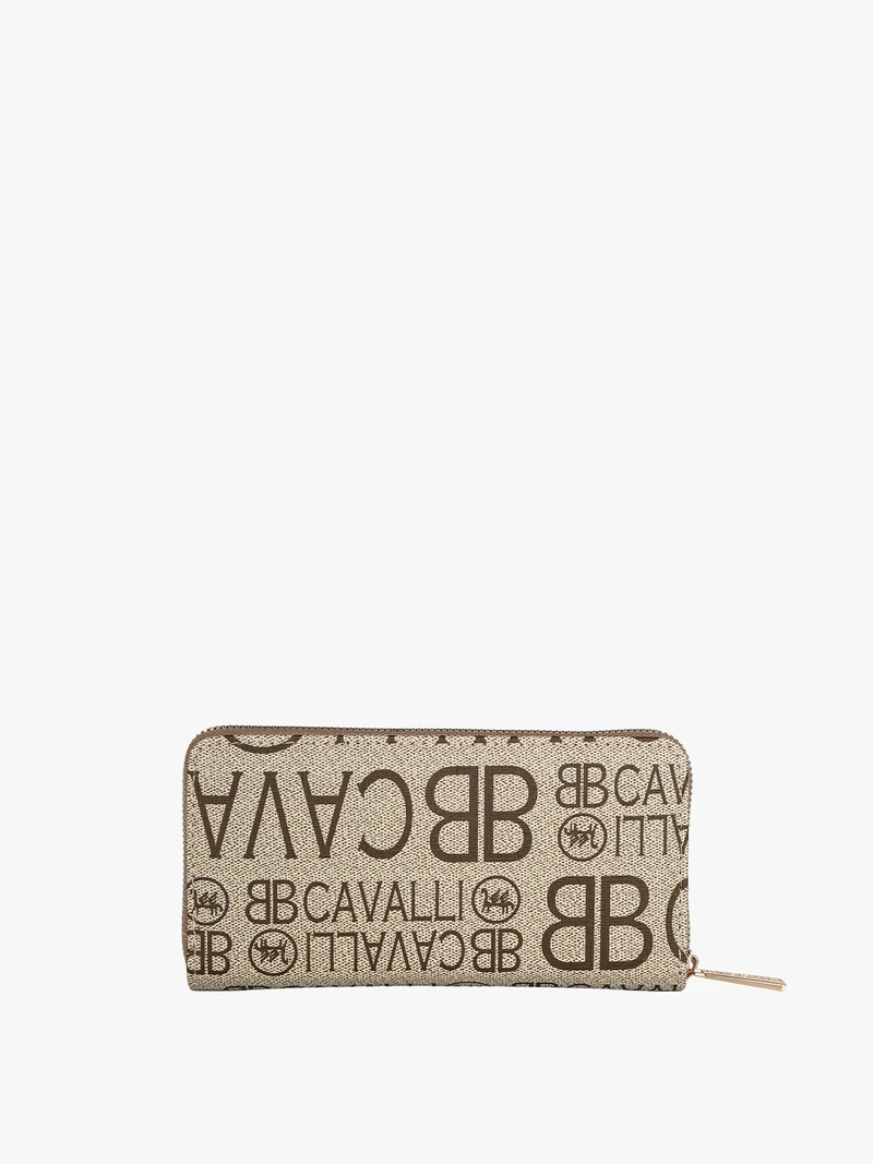 Portafoglio rettangolare da donna con stampe - taupe