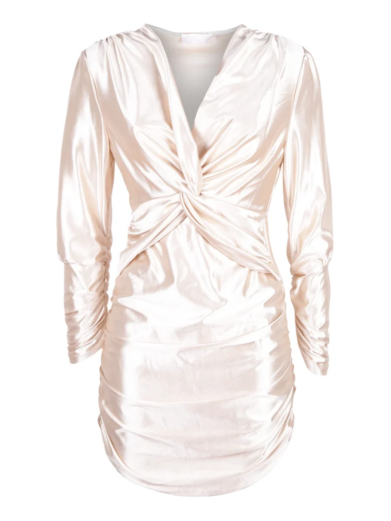 Vestito da donna drappeggiato - beige