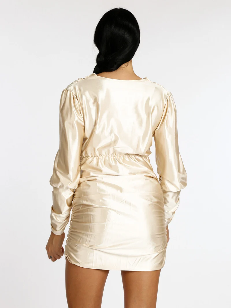 Vestito da donna drappeggiato - beige