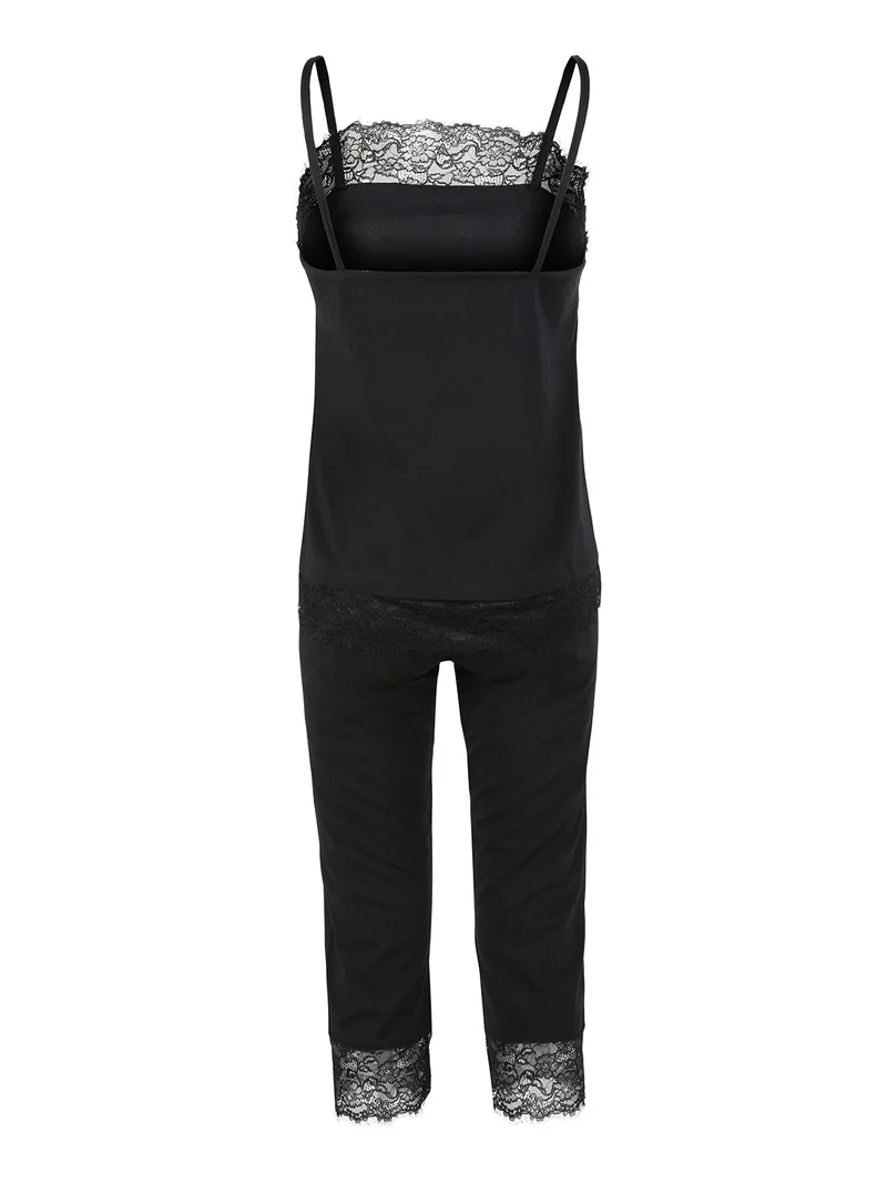 Pigiama donna smanicato con pinocchietto - nero