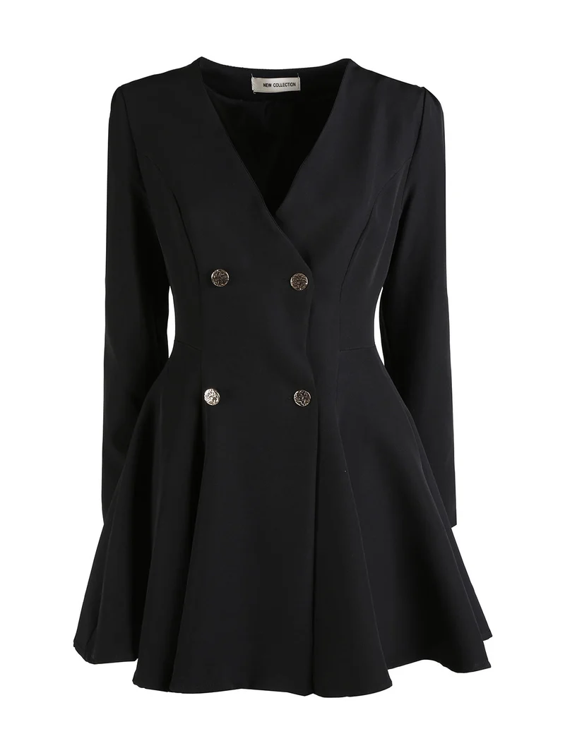 Abito blazer da donna con bottoni doppiopetto - nero