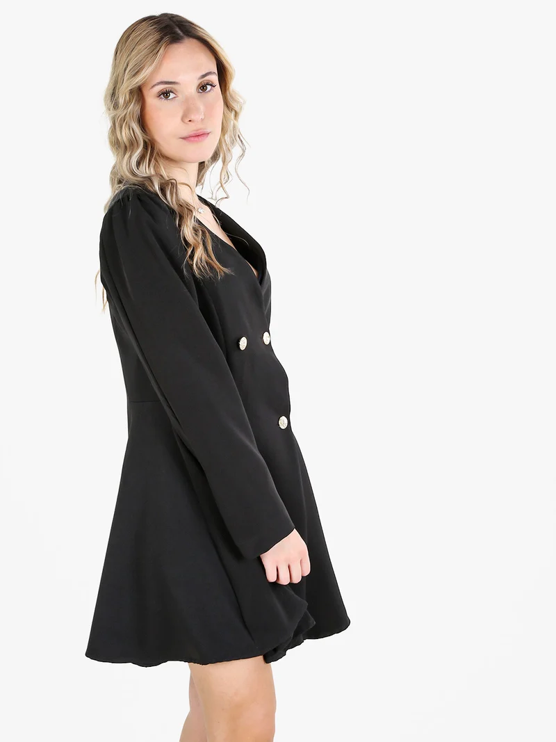 Abito blazer da donna con bottoni doppiopetto - nero
