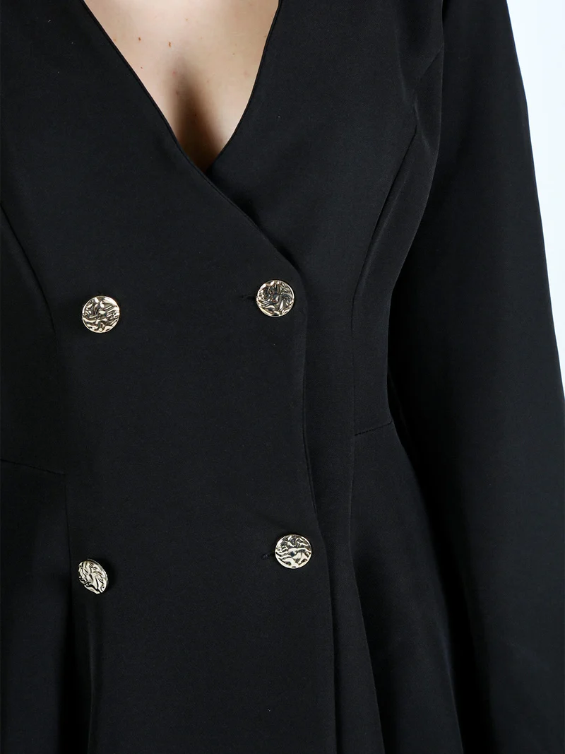 Abito blazer da donna con bottoni doppiopetto - nero