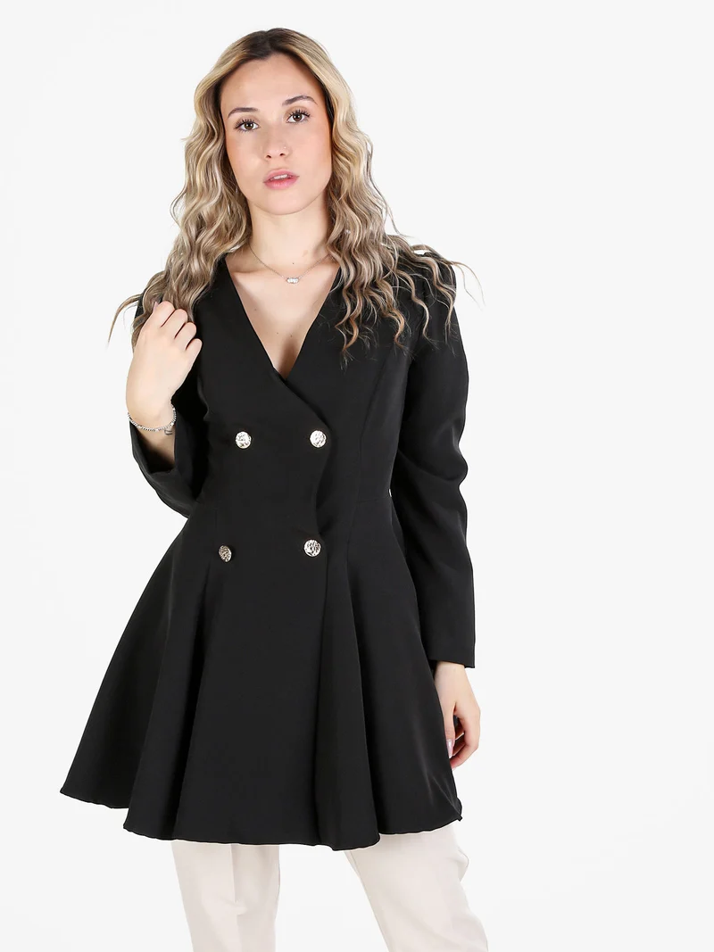 Abito blazer da donna con bottoni doppiopetto - nero