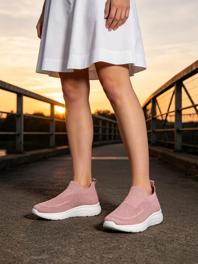 Sneakers donna slip on - rosa
