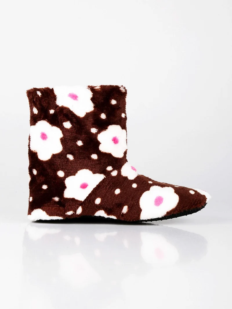 Pantofole chiuse a stivaletto per bambini - marrone