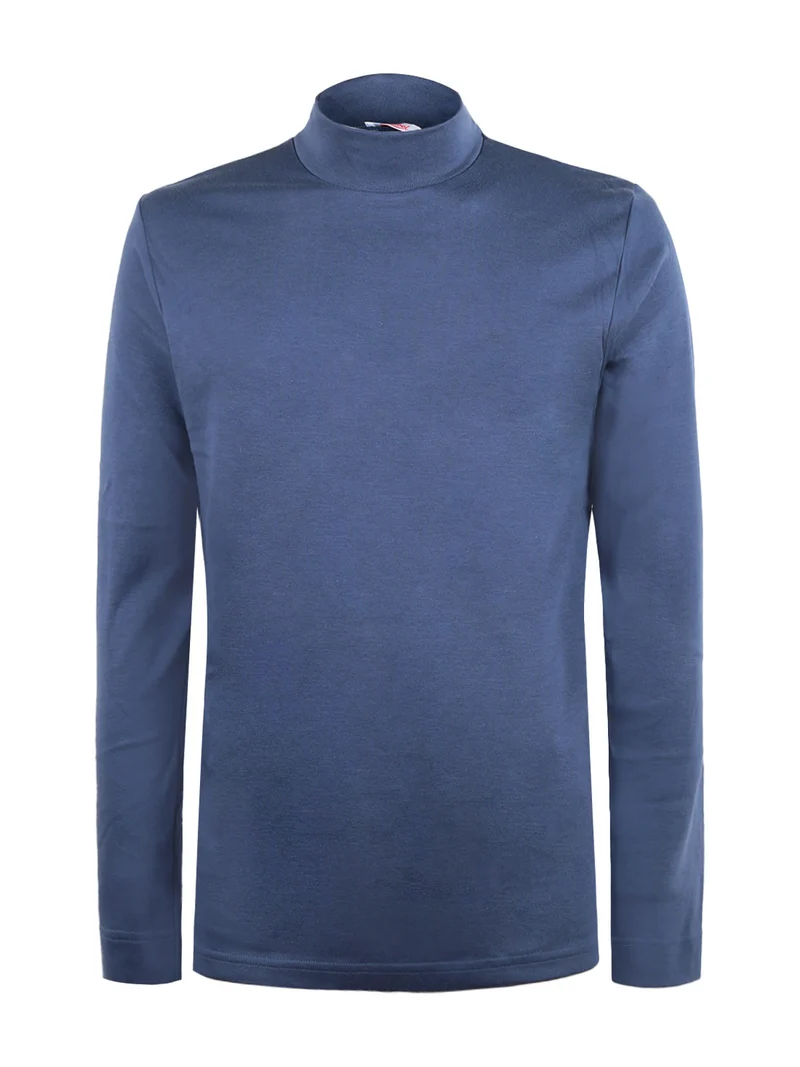 Lupetto in caldo cotone maniche l unghe - blu