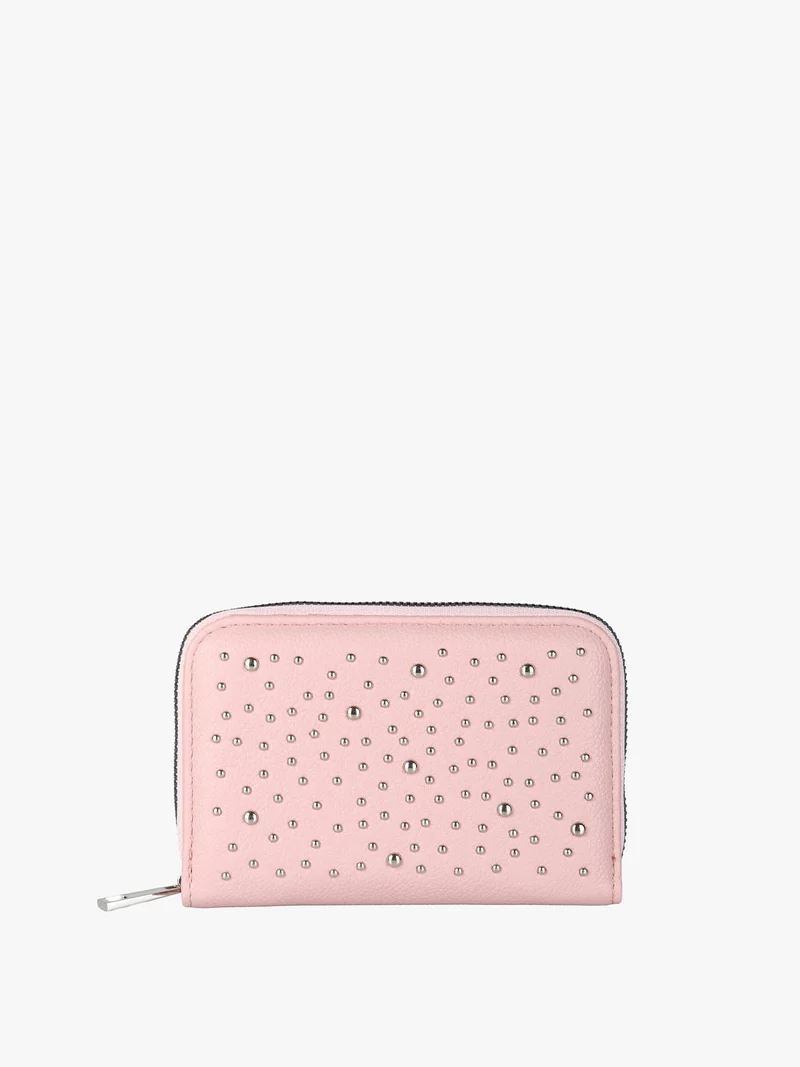 Portafoglio donna con borchie - rosa