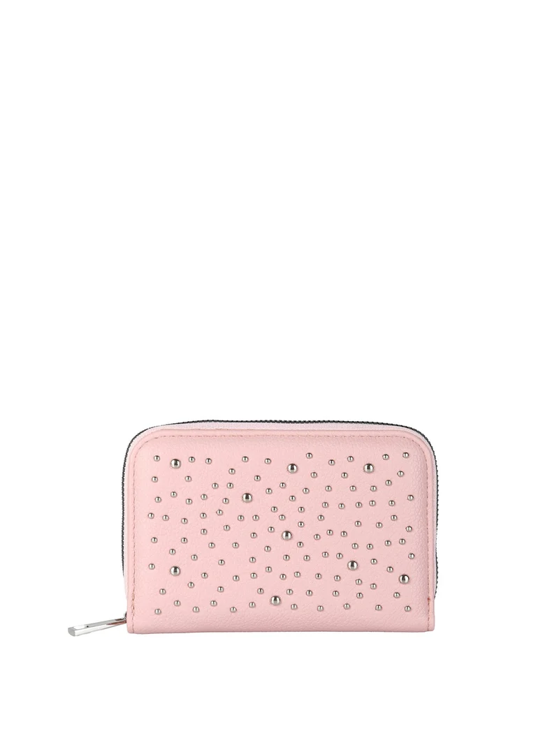 Portafoglio donna con borchie - rosa