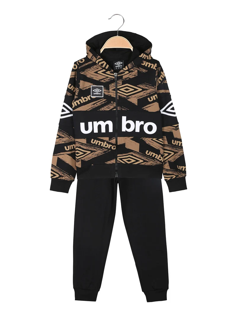 Completo tuta da ragazza 2 pezzi con cappuccio e zip - nero