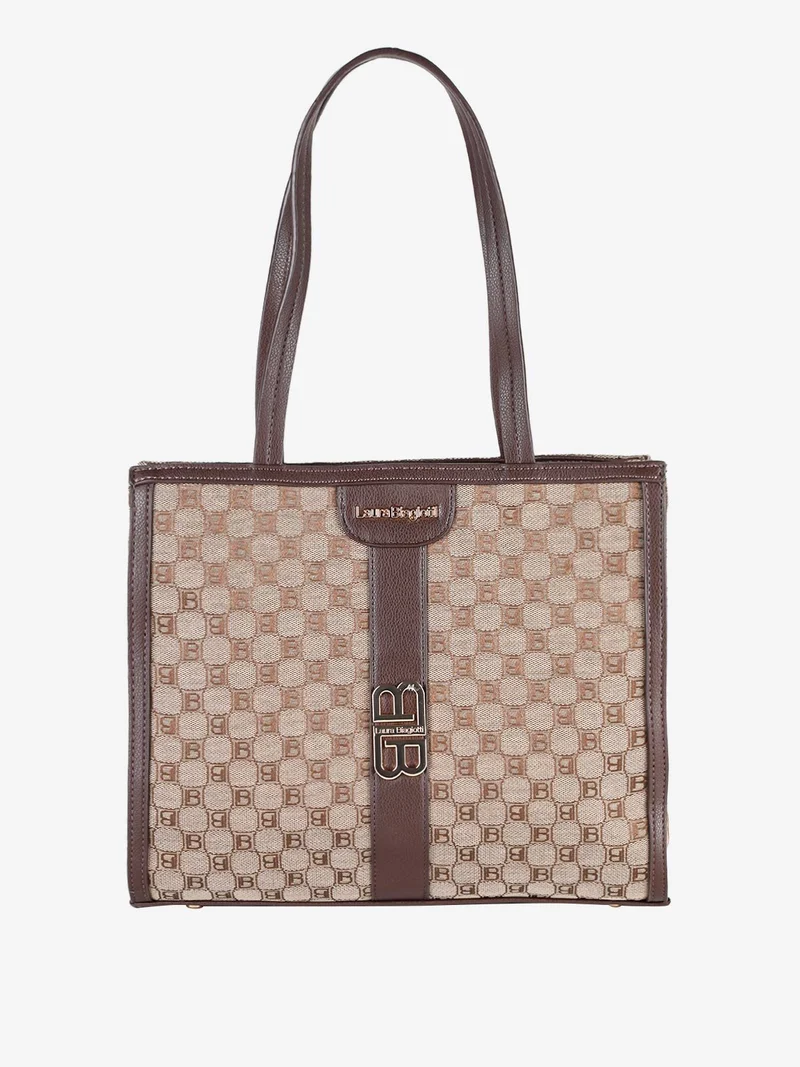 Borsa tote da donna con doppi manici - marrone