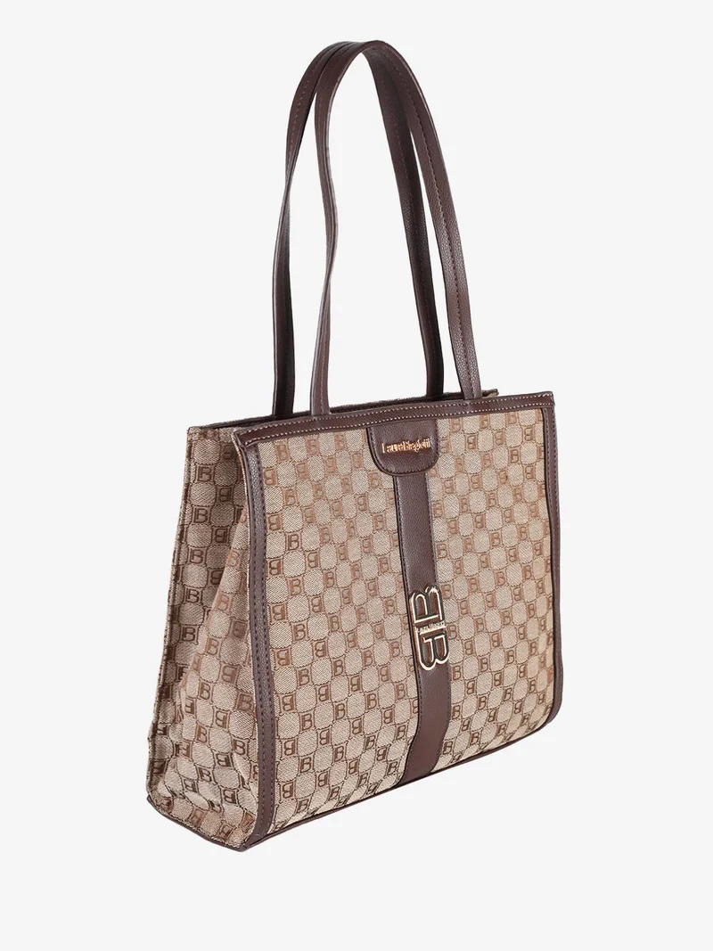 Borsa tote da donna con doppi manici - marrone