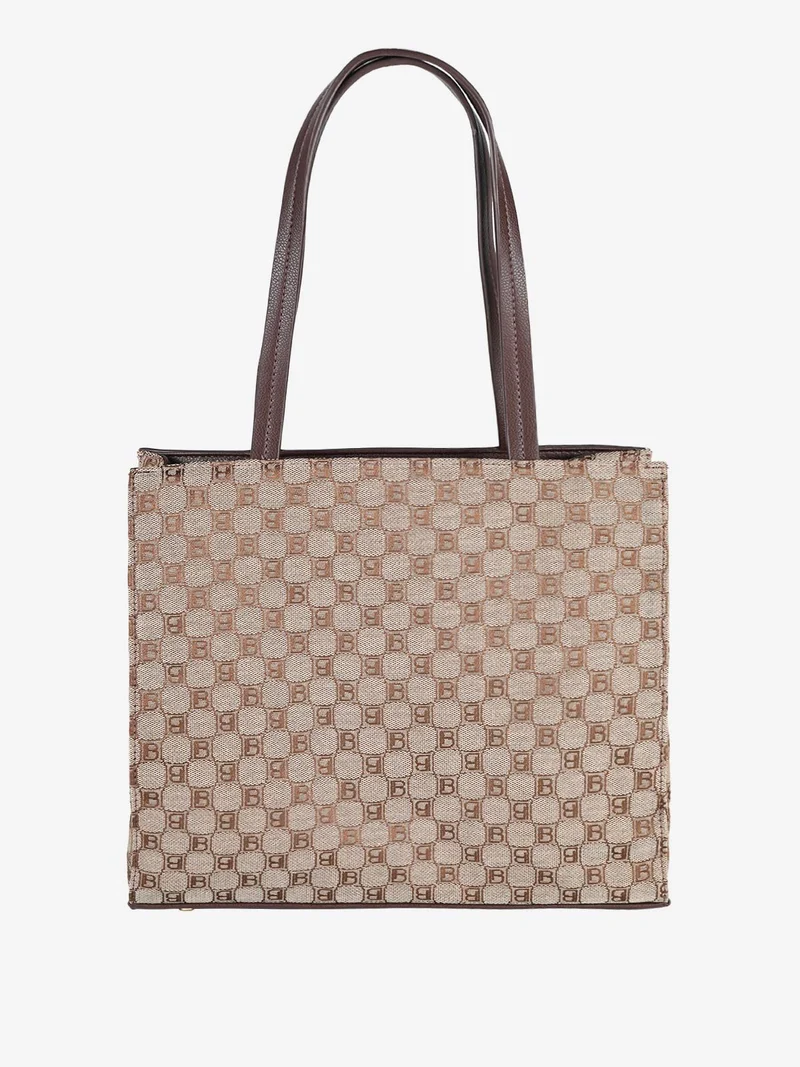 Borsa tote da donna con doppi manici - marrone