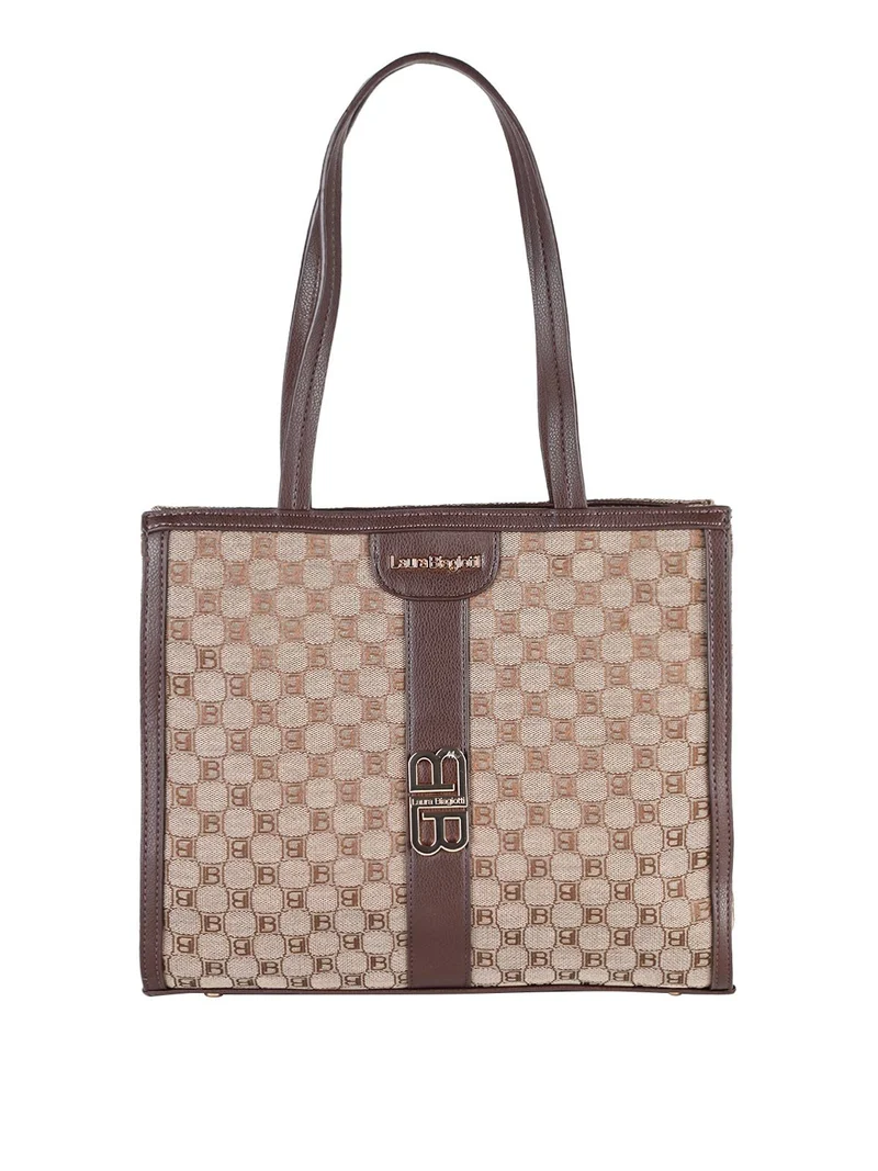 Borsa tote da donna con doppi manici - marrone
