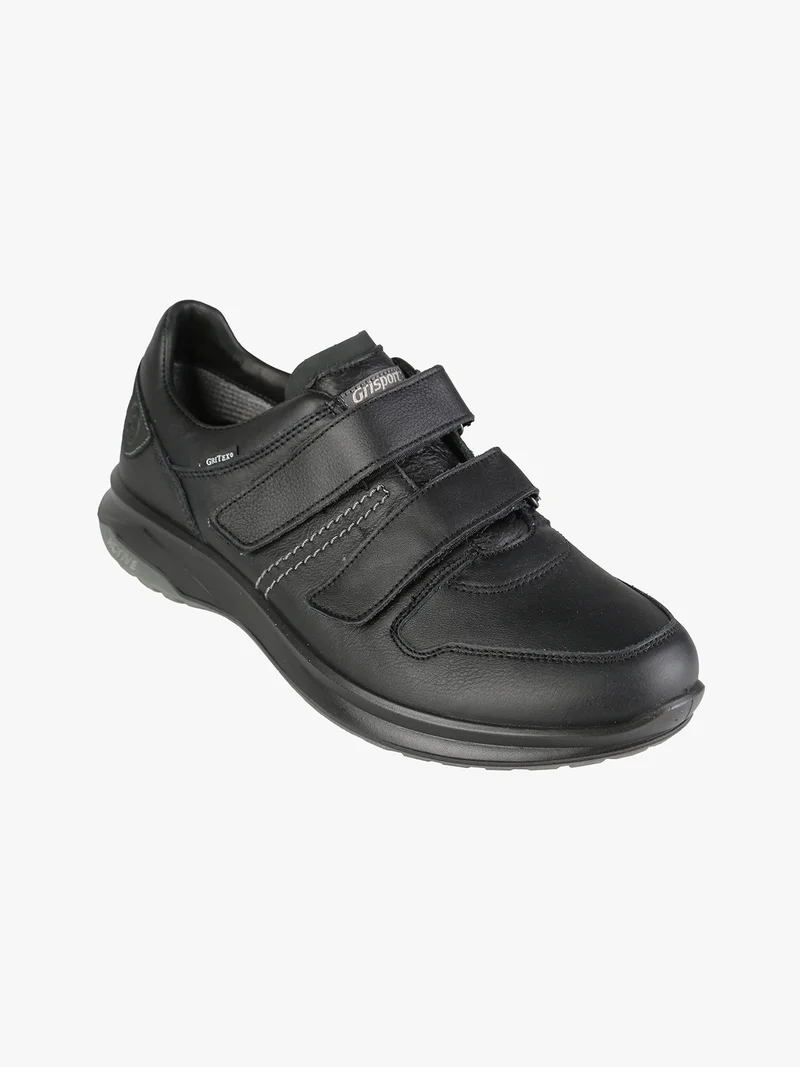 Sneakers in pelle da uomo con strappi - nero