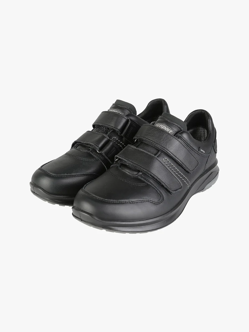 Sneakers in pelle da uomo con strappi - nero