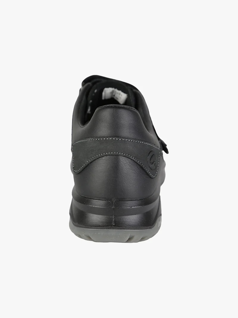 Sneakers in pelle da uomo con strappi - nero