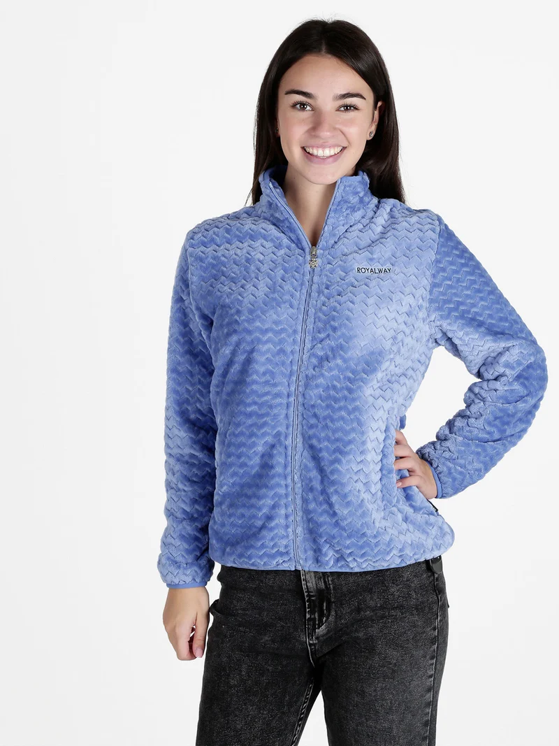 Felpa donna con zip in ecopelliccia - lavanda