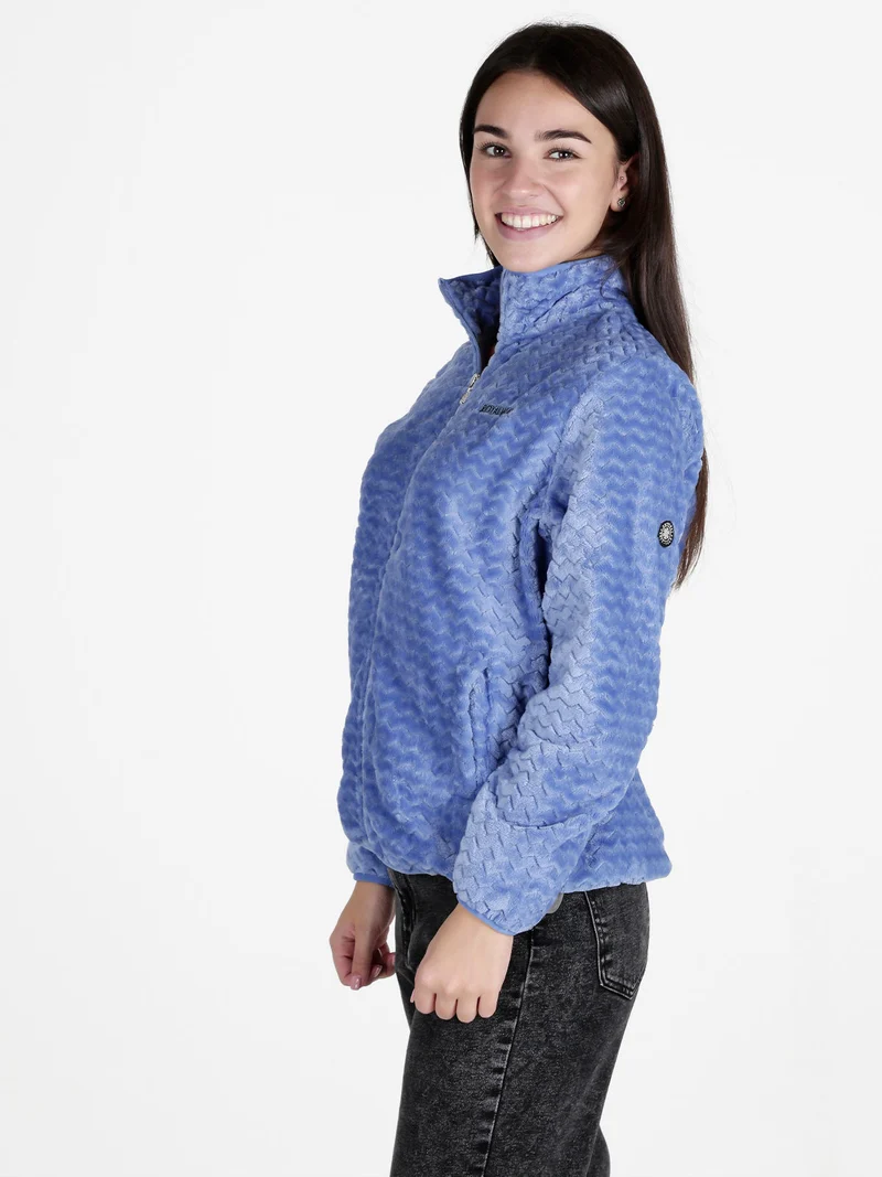 Felpa donna con zip in ecopelliccia - lavanda