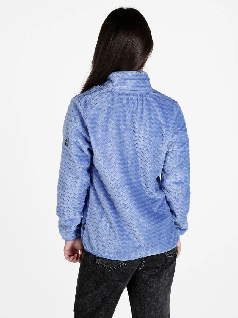 Felpa donna con zip in ecopelliccia - lavanda