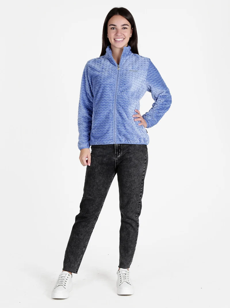 Felpa donna con zip in ecopelliccia - lavanda