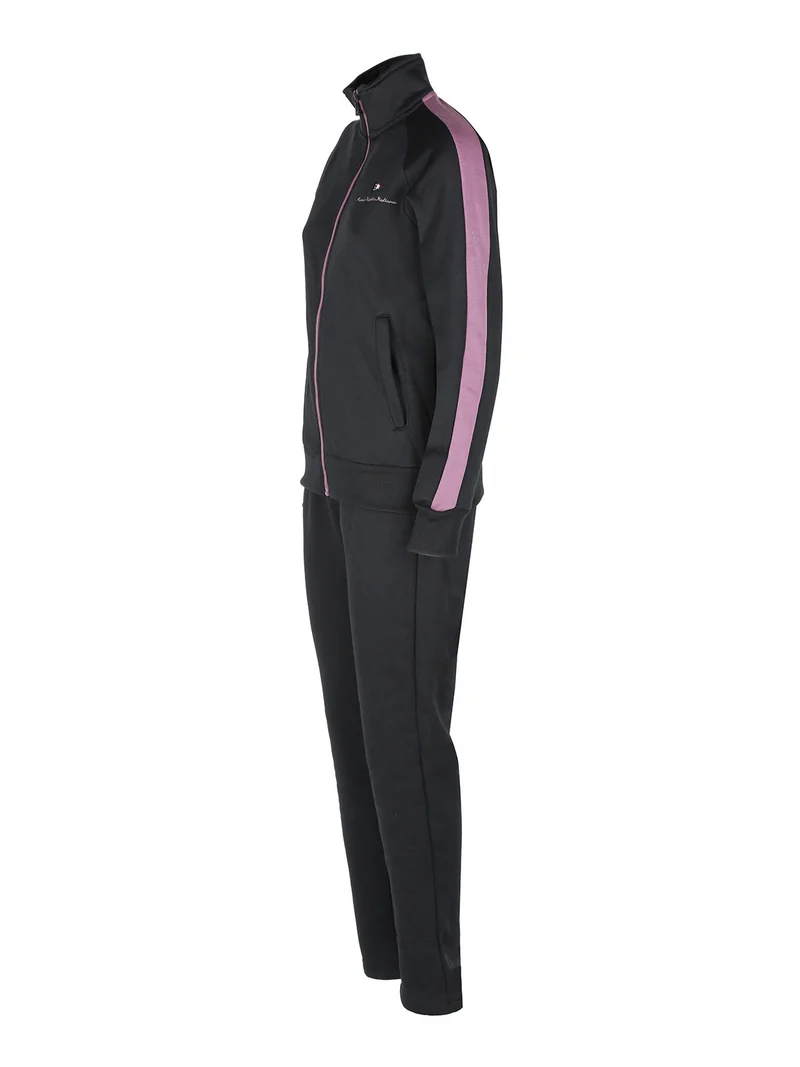 Tuta donna felpata 2 pezzi full zip - nero
