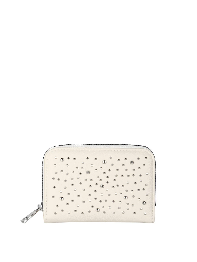 Portafoglio donna con borchie - beige
