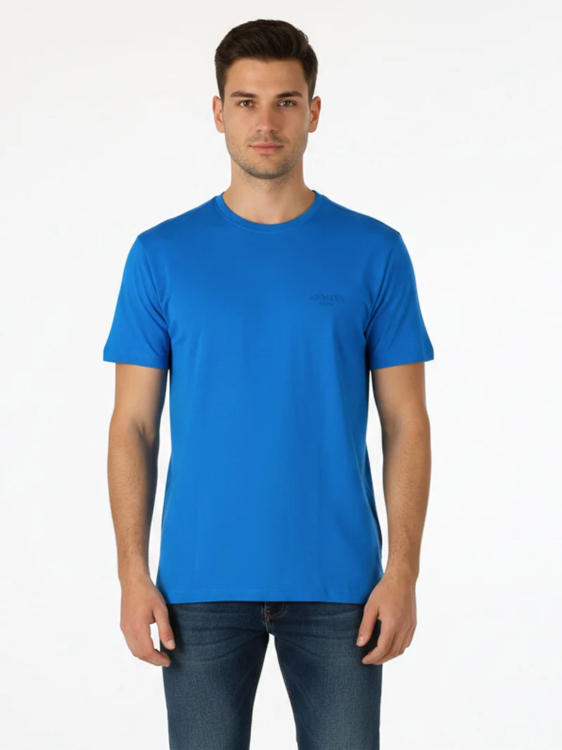 T-shirt da uomo in cotone - blu