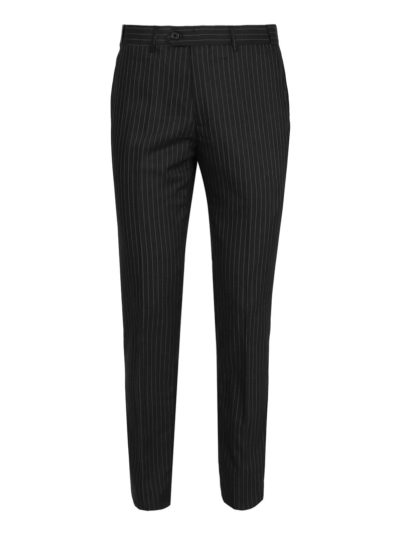 Pantaloni eleganti uomo gessati - nero
