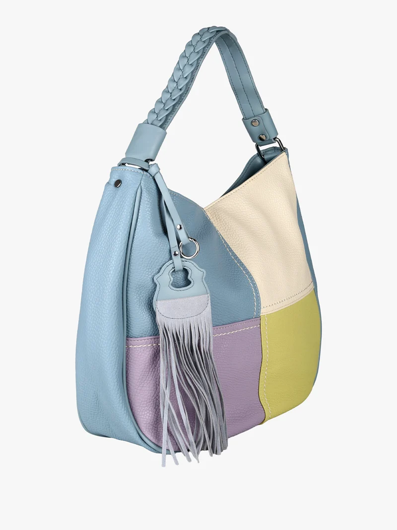 Borsa donna hobo colorata - azzurro