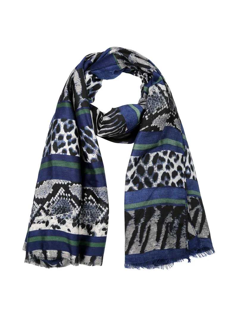 Sciarpa donna animalier - blu scuro