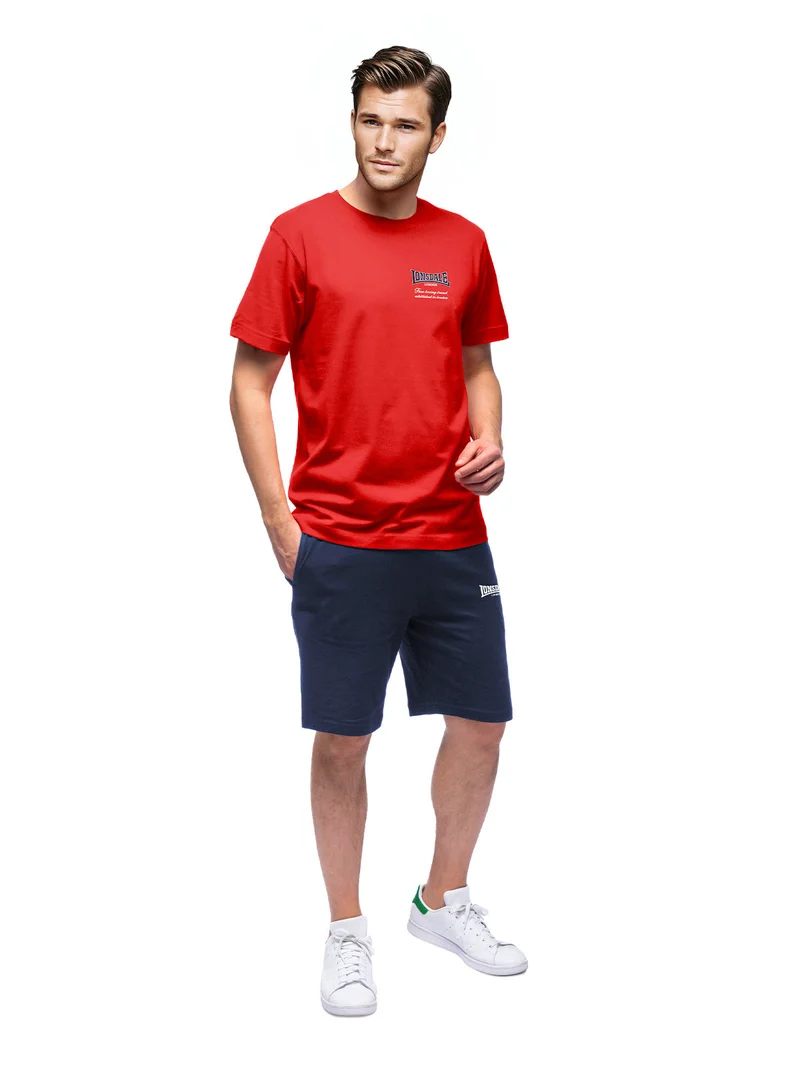 Completo corto da uomo in cotone - rosso